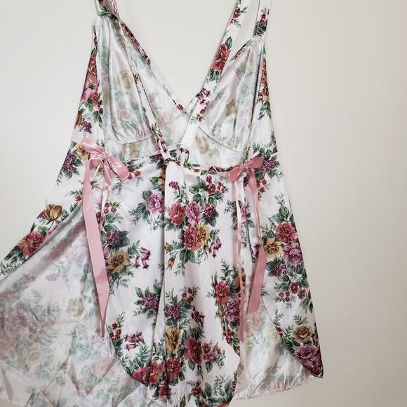 Vintage Romantic Floral Chemise & Panties Sexy Set Bows Size 3XL - Picture 3 of 8